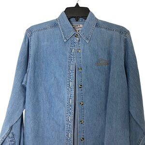 Jaguar Denim Shirt by Port Women Size Small Casual HSH